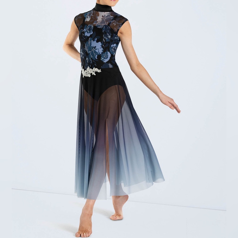 Weissman Showtime Autumn Leaves 14136 Lyrical Dance Costume Dress in Blue
